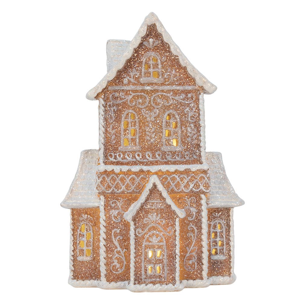 Pepparkakshus med LED-belysning