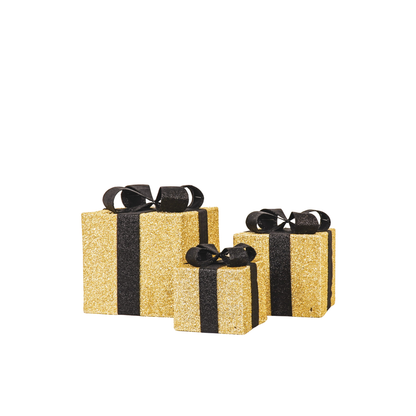 Led Julklapp - Guld/Svart