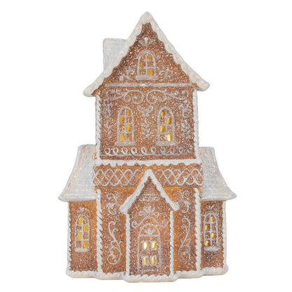 Pepparkakshus med LED-belysning