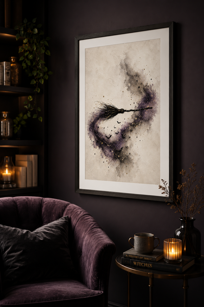 Halloween Broom Poster