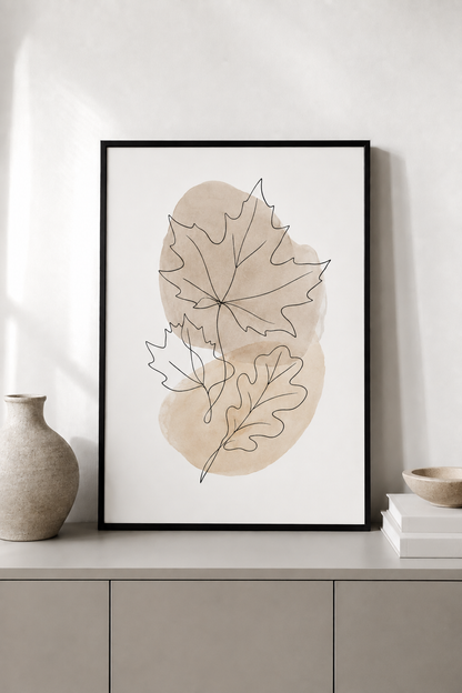 Nordic Leaves Poster