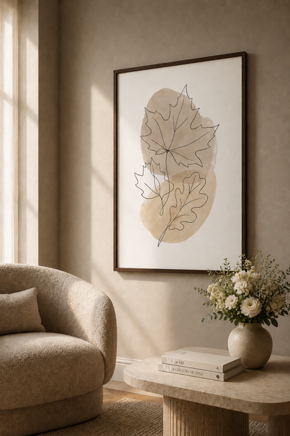 Nordic Leaves Poster
