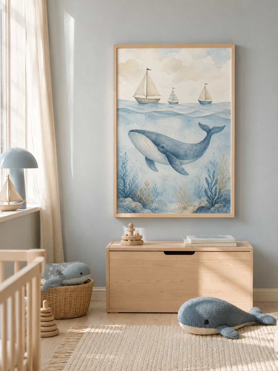 Friendly Whale - Framed Poster