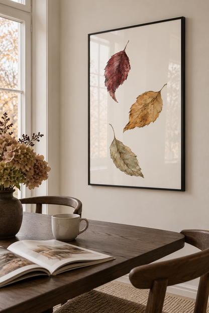 Autumn Leaves Trio - Framed Poster