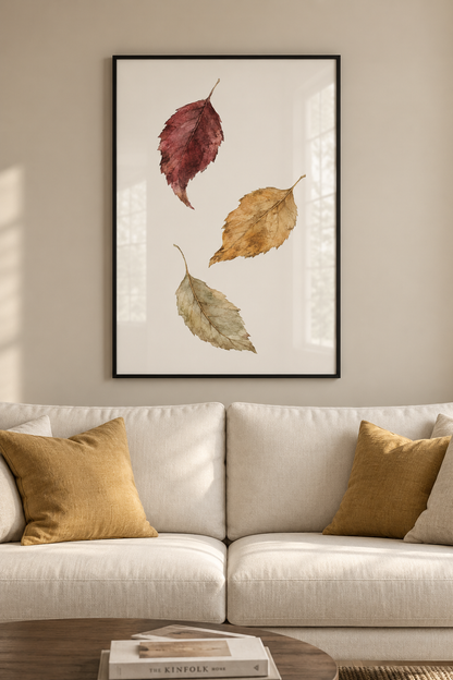 Autumn Leaves Trio - Framed Poster