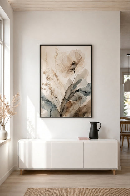 Verblasstes Mohnposter
