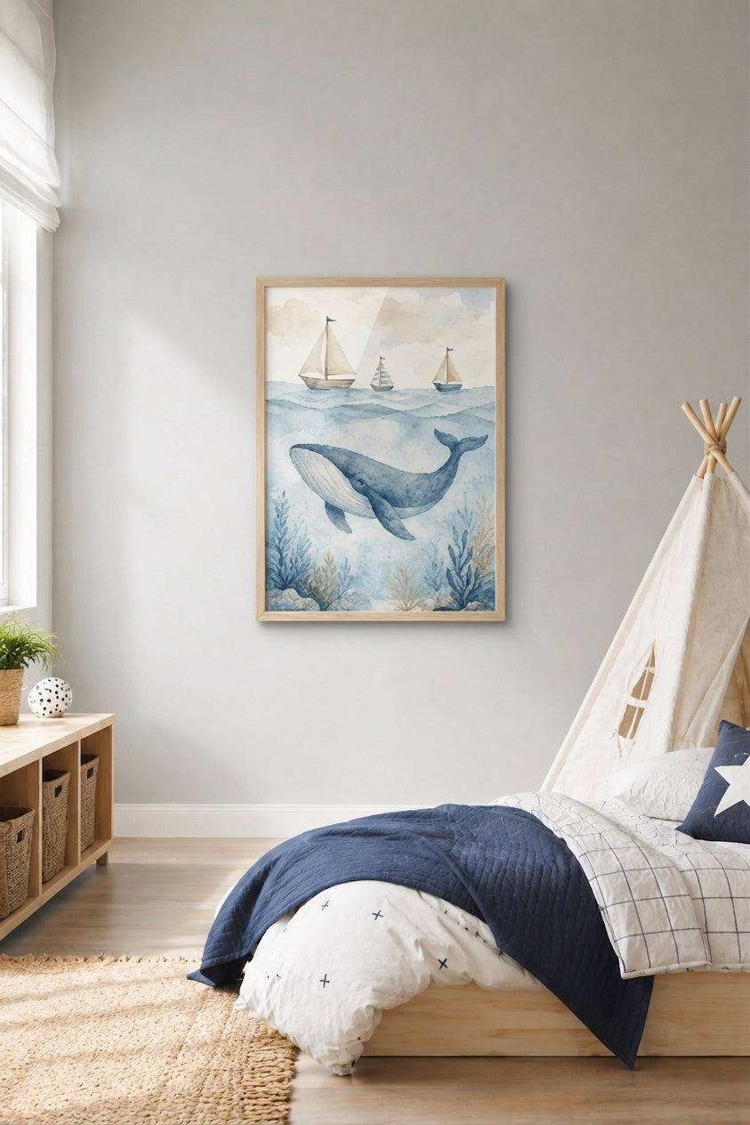 Friendly Whale - Framed Poster