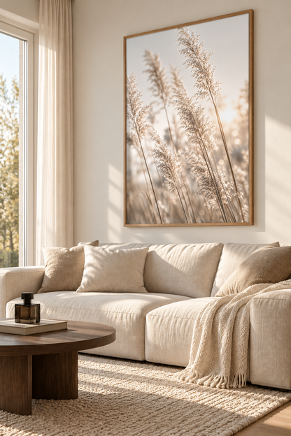 Ivory Grass - Framed Poster