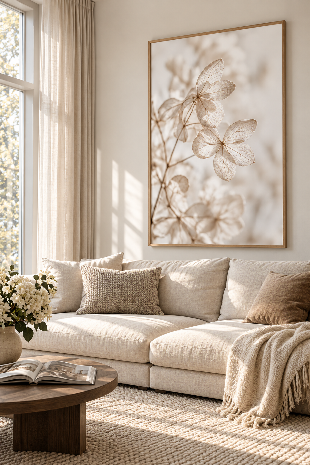 Ivory Petals - Framed Poster