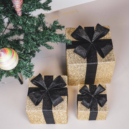 Led Julklapp - Guld/Svart