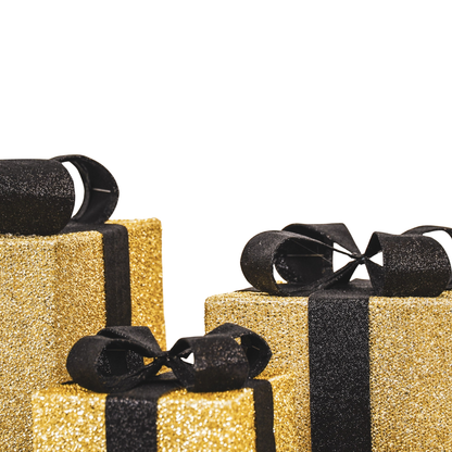 Led Julklapp - Guld/Svart