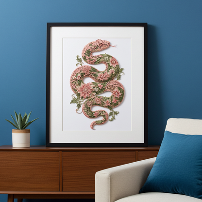 Bloomwoven Serpent - Framed